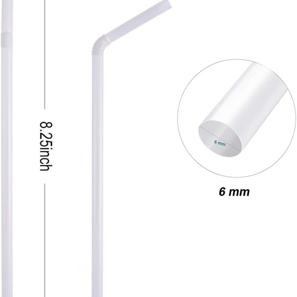200 Count 8.25" Eco-friendly Bendable Compostable PLA Straws - Plasticless Biode - Picture 7 of 7